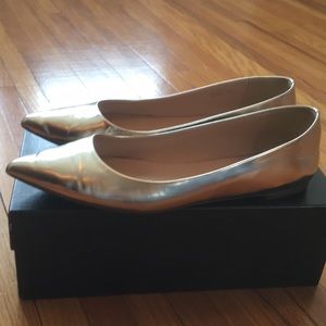 JCREW metallic silver flat